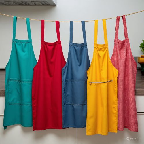 Solid Cotton Colored Kitchen Apron, Design : Plain