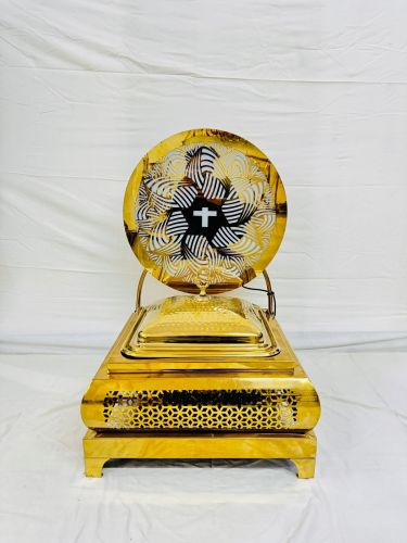 Stainless Steel Golden Square Decorative Chafing Dish