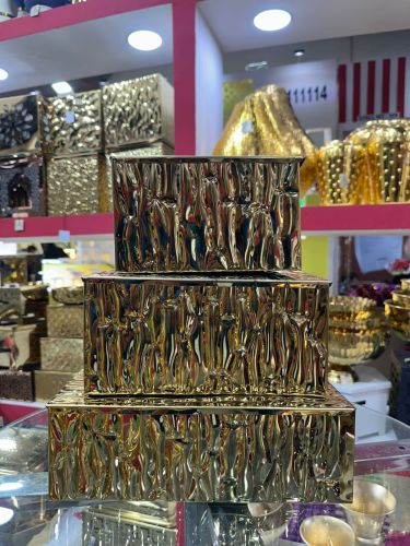 Stainless Steel Golden Wedding Buffet Riser Set