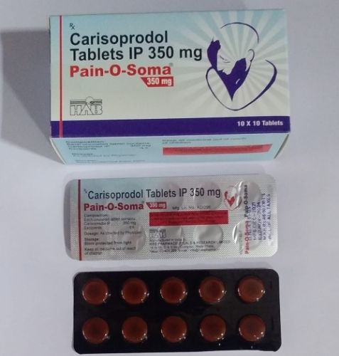 Pain O Soma 350mg, Color : Brown, Packaging Size : 10*10