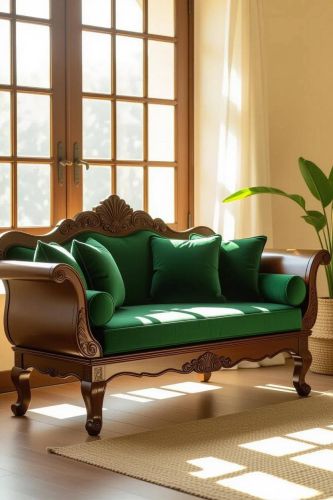 Modern Teak Wood Sofa Set, Color : Brown for Decoration