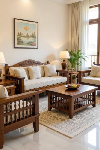 Teak Wood Luxury 7 Seater Sofa Set