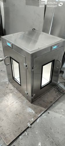 Polished Aluminium SS 304 Static Pass Box for Hospitals & Laboratories