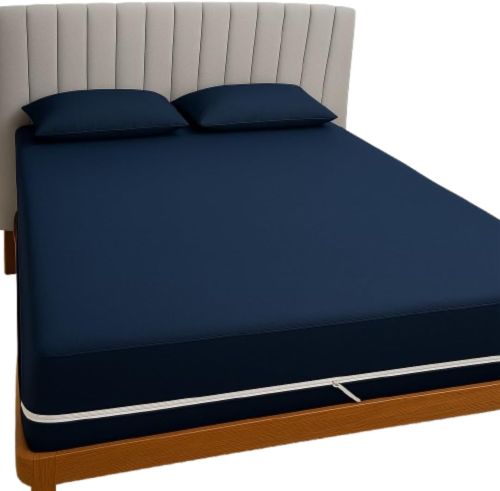 Microfiber Blue Zipper Fitted Bed Sheets, Brand Name : Cottingon