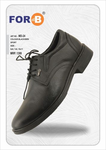 FORB Mens Black Textured Lace Up Formal Shoes