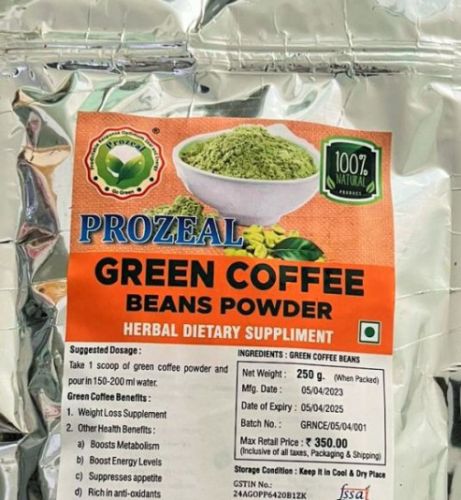 Prozeal Green Coffee Beans Powder, Packaging Type : Packet