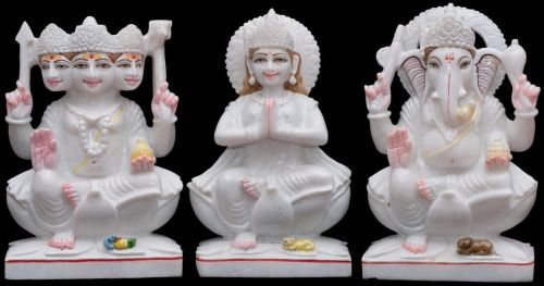 Shiv Parivar Marble Statue, Color : White for Home Decor