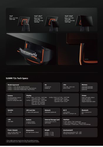 Sunmi t2s Desktop POS Machine, Brand Name : Asus for Android 13