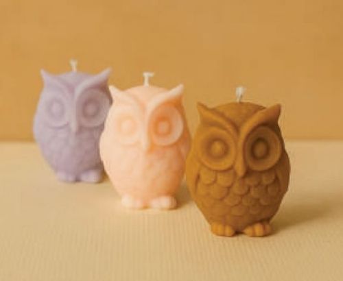 Plain Glossy Soya Wax Owl Shaped Candle, Packaging Type : Multi Color