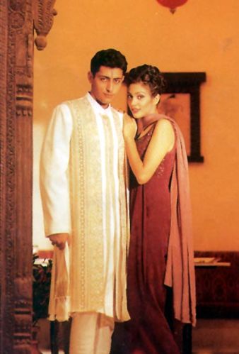 Wool Crepe and Silk Sherwani for Wedding Wear