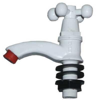Smooth Plastic Pillar Tap 15mm, Packaging Type : Ivory & White