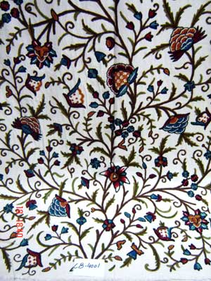 Wool Threads Printed Embroidered Crewel Fabric, Color : Multi Color