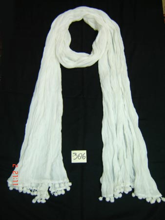 Ladies White Plain Cotton Stole