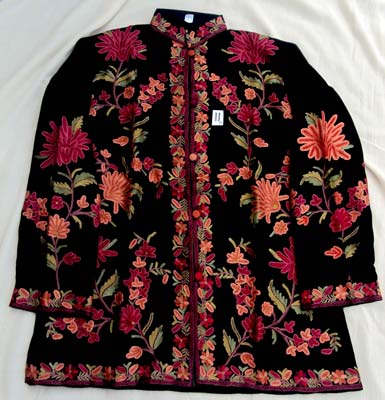 Ladies Black Floral Embroidered Jackets XL, XXL