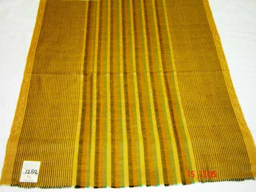 100% Hand-woven Striped Ladies Shawls, Packaging Type : Yellow
