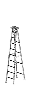 General Purpose Folding Ladder With 25mm Dia Pipe Steps.