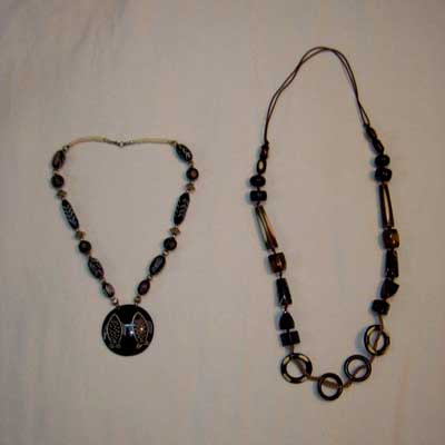 Fancy Black Designer Bone Necklaces