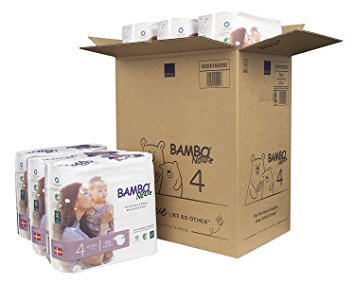 Bambo Nature Premium Baby Diapers, Size 4 (2 Cases Of 180)