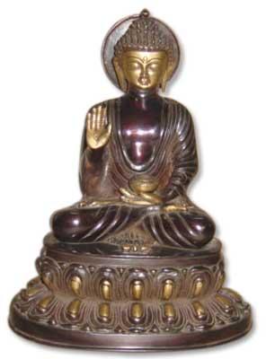 Buddha Brass Statue (Buddha Blessing Hand With Ring)