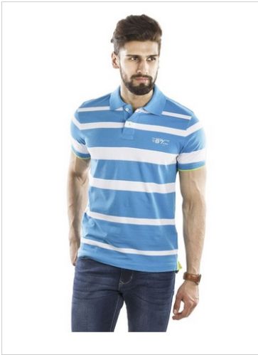 100% Cotton Slub Pique Polo Tshirt, Occasion : Casual Wear
