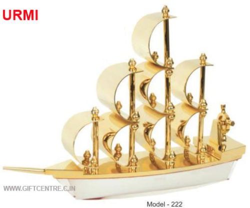 Golden Ship - (urmi-222), For Gift, Corporate Gift, Business Gift, Memento, Reward, Trophy Etc...