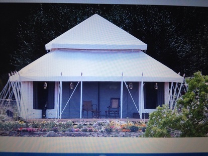 Plain Polyester Mughal Resort Tents, Color : White