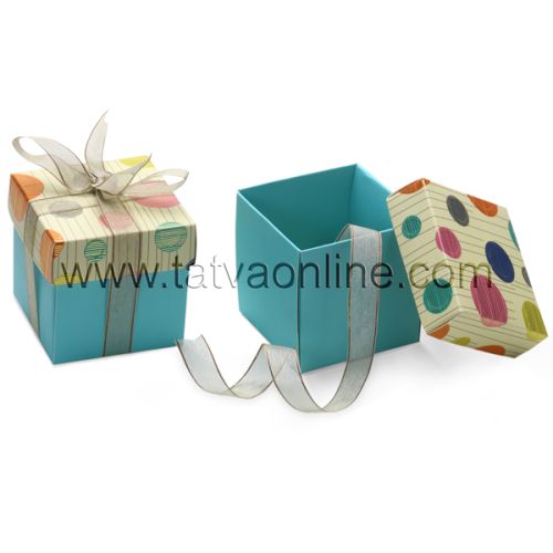 Foldable Gift Boxes, Color : Beige / Turquoise