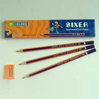 Sixer Natural Wood Writing Pencils, Length : 10-12inch