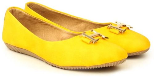 Yellow Colored Flat Ankle Bellies