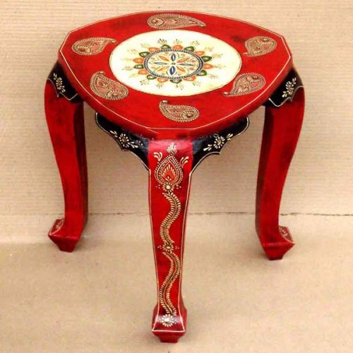 Polished Wooden Stool, For Home, Pattern : Printed