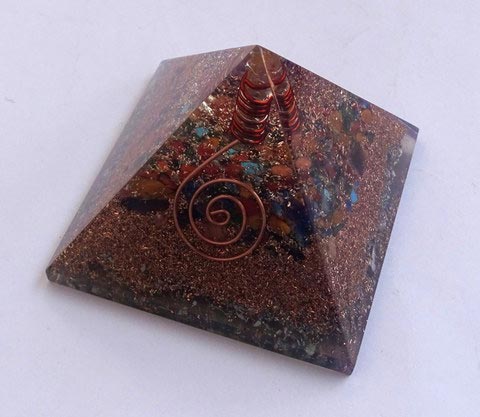 Mix Chakra Stone Orgone Layer Copper Pyramid