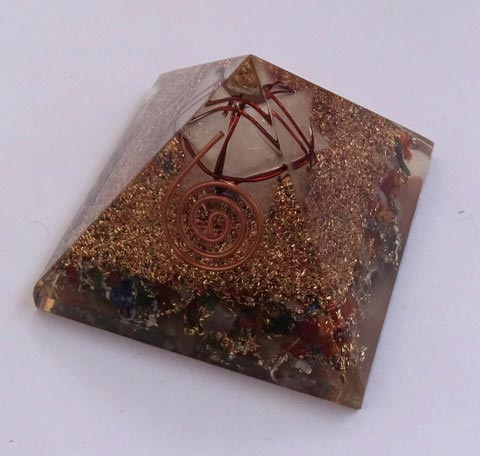 Mix Chakra Stone Orgone Pyramid