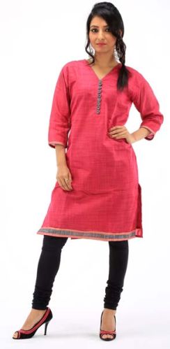 Printed Chenderi Silk Kurti, Size : XS, M, XL, XXL