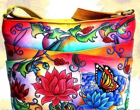 Leather Ladies HAND PAINTED Bags