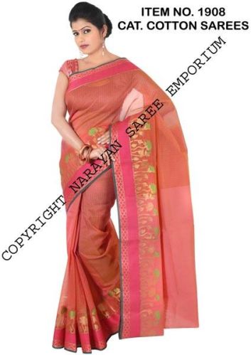 Cotton Sarees, For Easy Wash, Shrink-Resistant, Technics : Machine Made