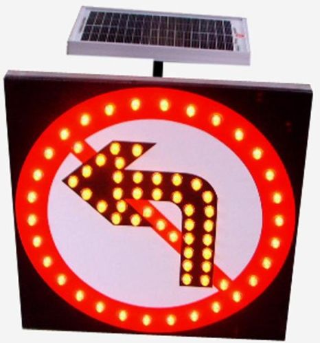 Solar Powered LED Flashing Traffic Warning Signal Sign