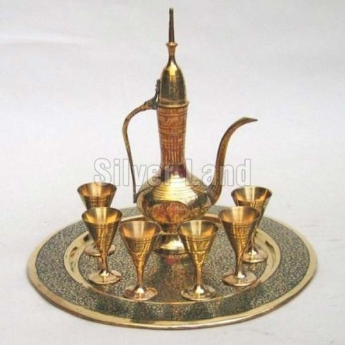 Brass Antique Wine Set