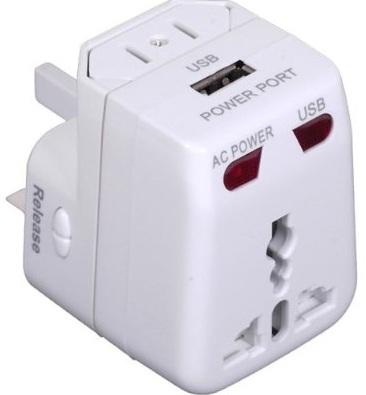 Intercontinental Travel Adapter, Packaging Type : black/white