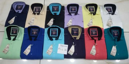 REAL COTTON PLAIN DESIGN SHIRTS, Size : S-36, M-38, L-40, XL-42, XXL-44