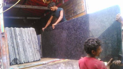 Polished Granite Stone Slabs, Color : Black