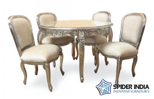 Silver Inlay Dining Table Set, Size : Large, Medium