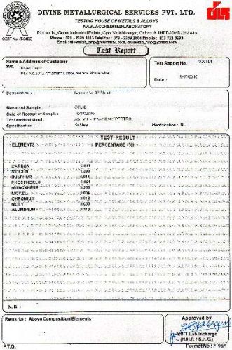 Chemical Composition Report For Grey Iron Casting Manufacturers