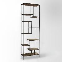 Iron Book Shelf, Color : Black