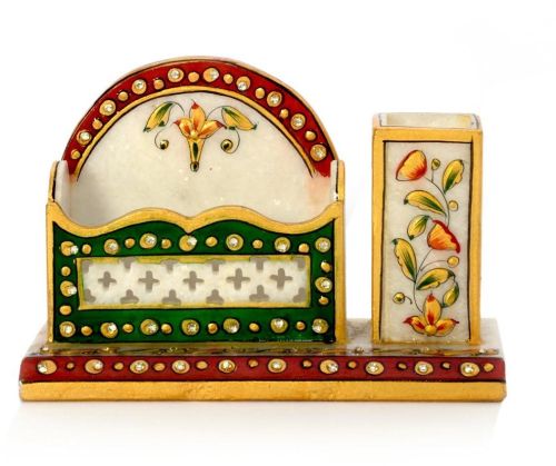 Meenakari Marble Pen Stand N Visiting Card Holder 381