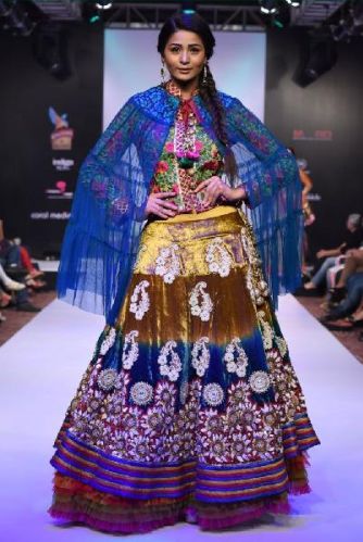 Embroidered Velvet Lehenga Choli