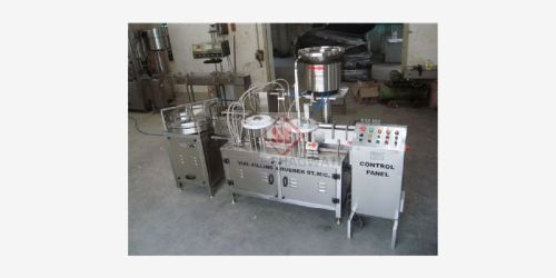 Automatic Two Head Liquid Vial Filling With Rubber Stoppering Machine