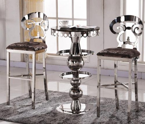 Marble&stainless steel Bar Table and Chair