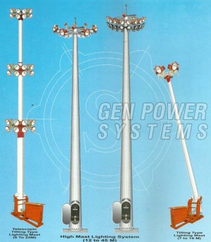 GPS MILD STEEL High Mast Light Tower, Size : 10-40 MTR