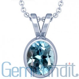 Blue Topaz Silver Pendant