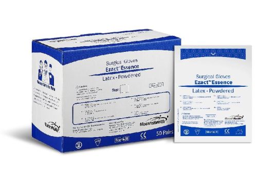 1018 Pre-Powdered Straight Finger Steriled Latex Surgical Gloves